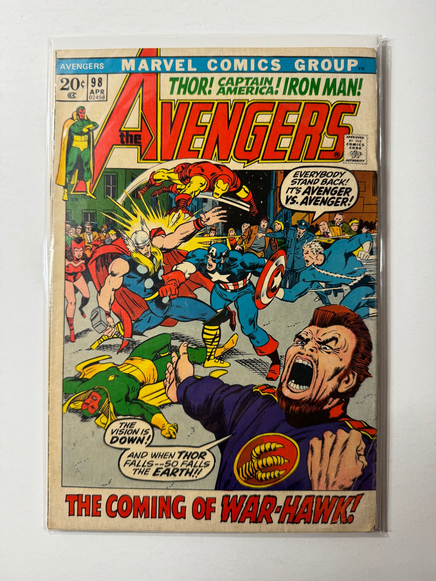 Avengers 98 (Marvel 1972) Thor, Captain America, Iron Man