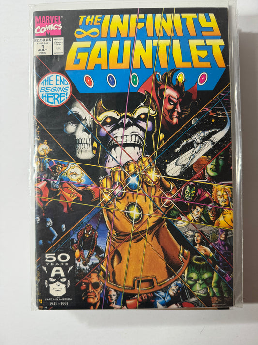 Infinity Gauntlet 1 (Marvel 1991) Thanos, George Perez, NM